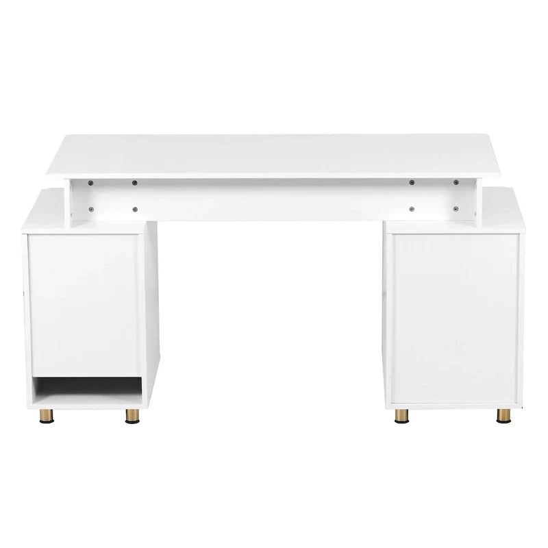 Contemporary Executive Floating Desk with 3 Drawers and Stylish Work Surface