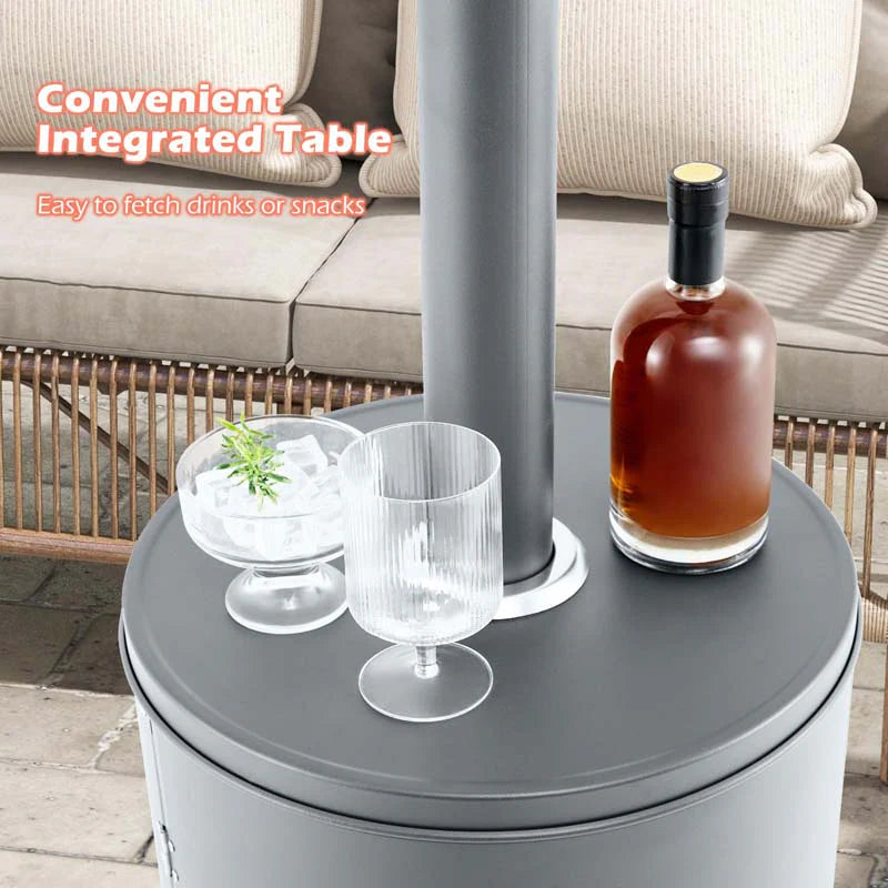 50,000 BTU Propane Outdoor Heater, Round Patio Heater with Stainless Steel Burner, Tip - Over, Flame - Out Protection, Wheels, CSA Certificated