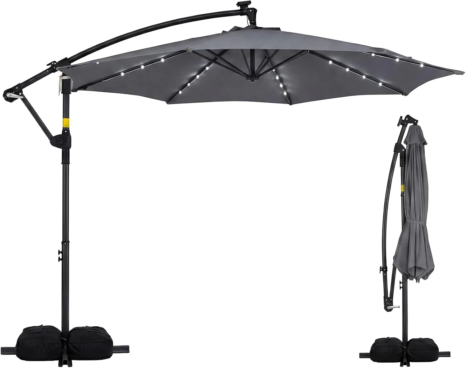 Tangkula 10ft Solar Patio Umbrella with Base Included