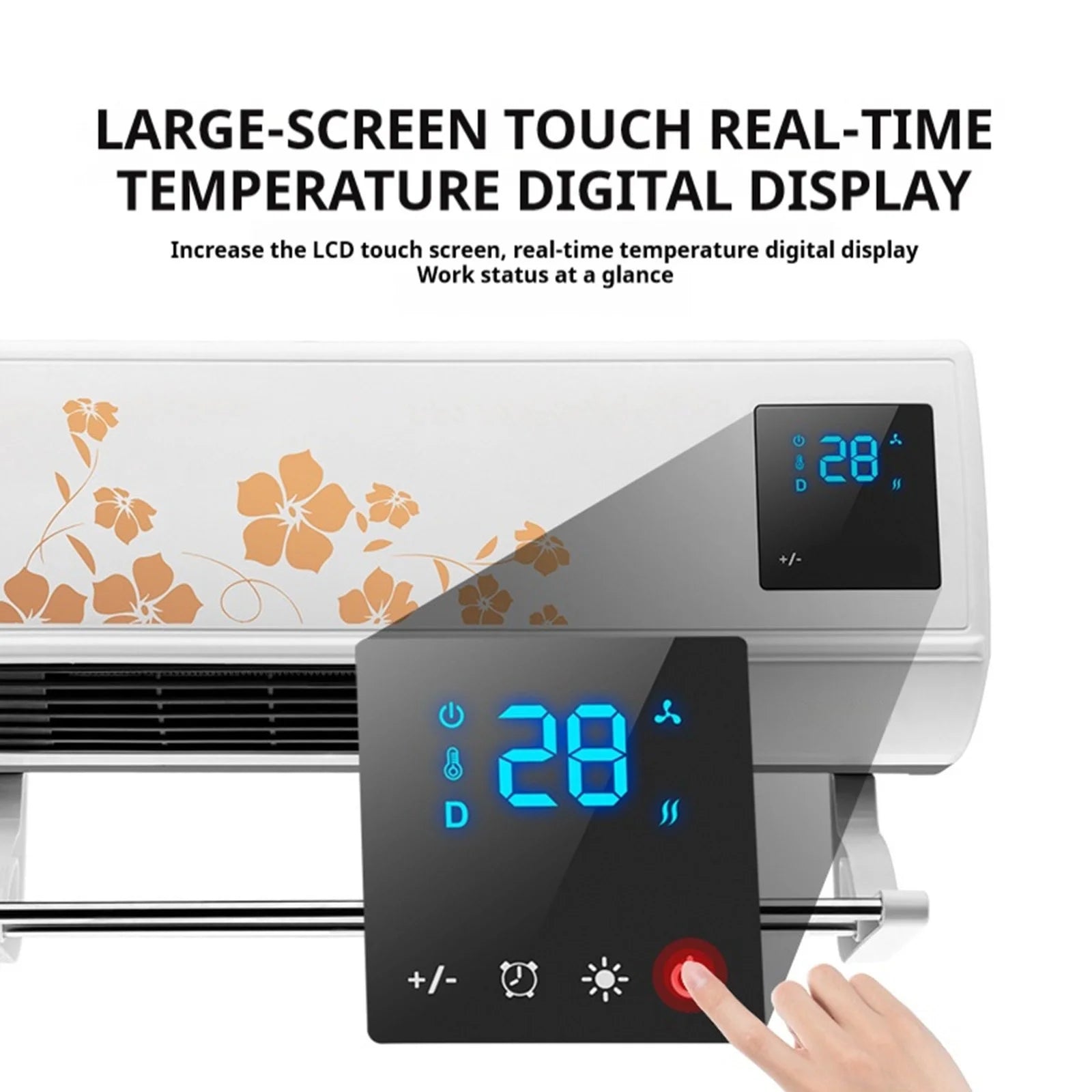 FYHALE 8, 000 Btu 115V Wall - Mounted Air Conditioner with Remote Control (Heating and Cooling)