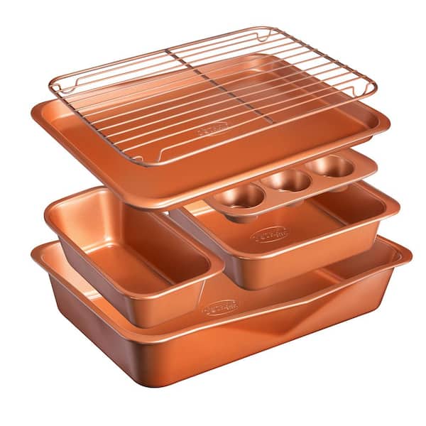 StackMaster 21-Piece Aluminum Cast Textured Ceramic Nonstick Cookware and Bakeware Set with Utensils