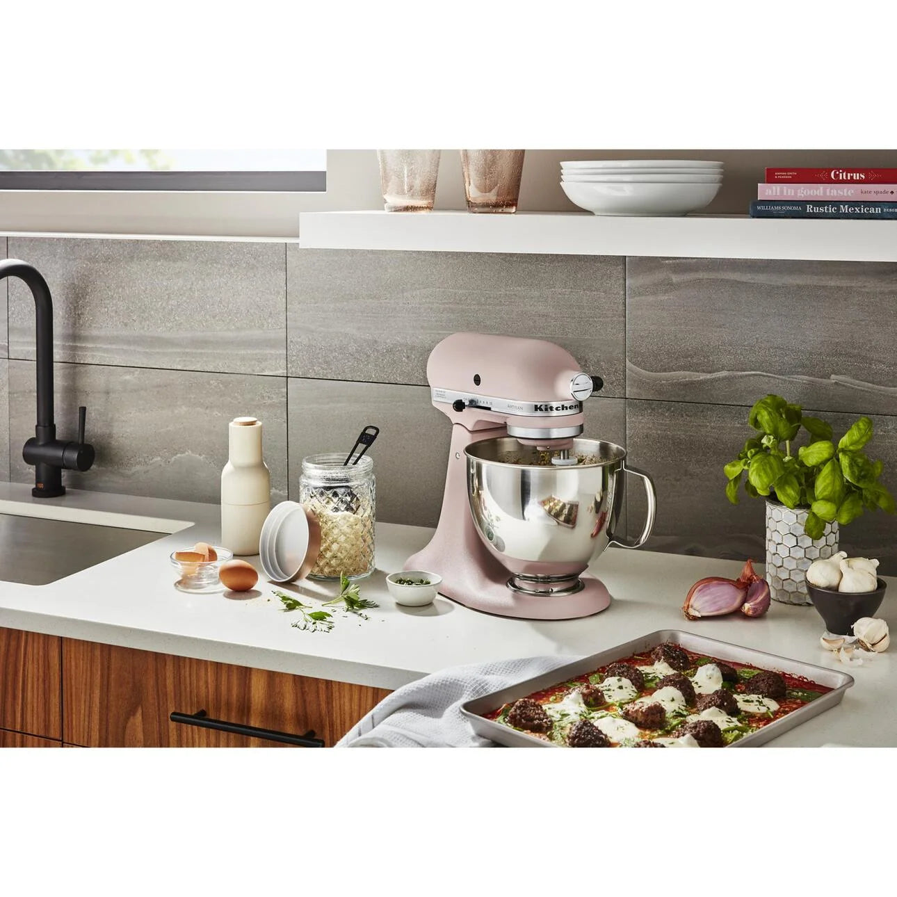 Kitchenaid Artisan Series 5 - Quart Tilt - Head Stand Mixer, Feather Pink, KSM150PS