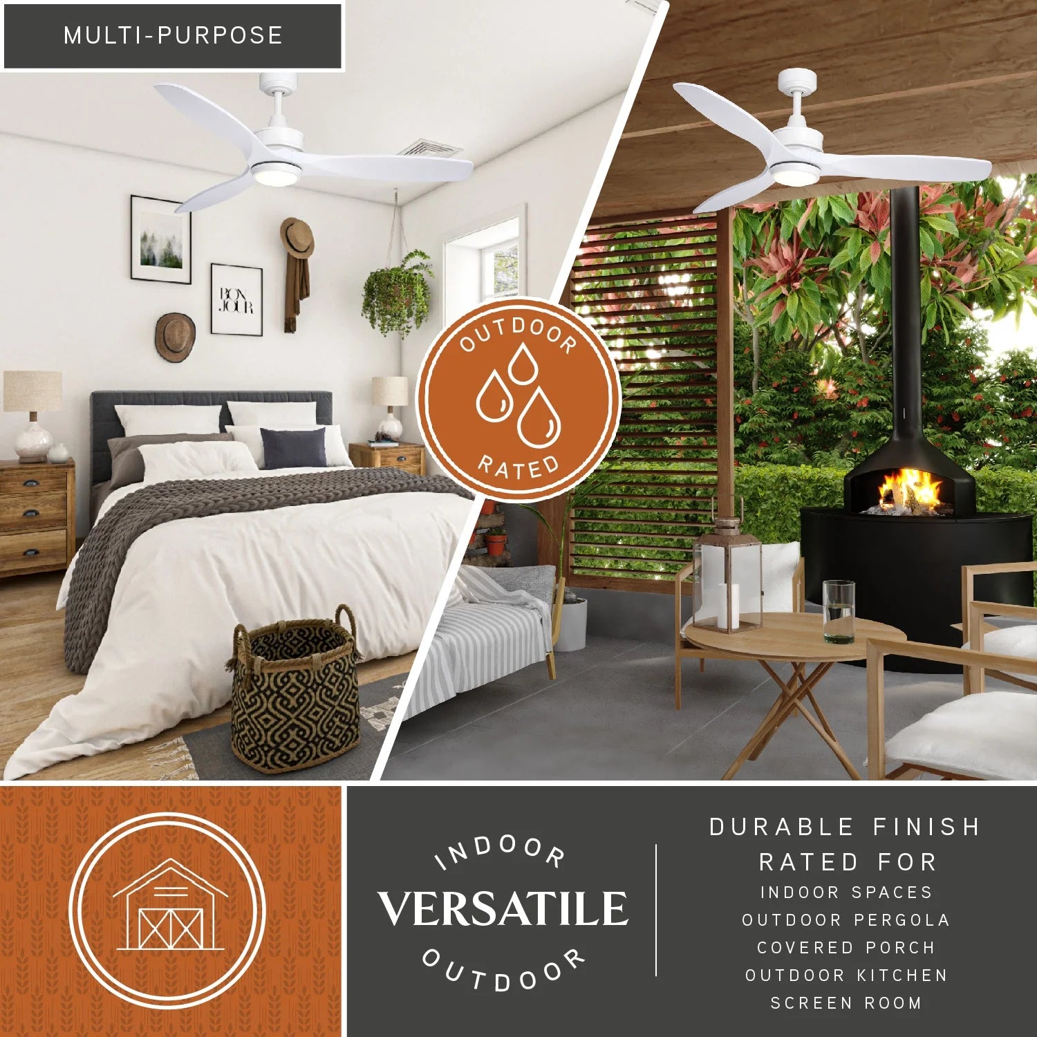 Vaxcel Curtiss Satin Brass Mid - Century Modern MCM Wood Propeller Ceiling Fan with LED Light Kit and Remote