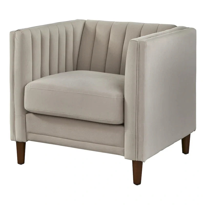 Lifestorey Paxton Tuxedo Chair with Channel Stitch Design