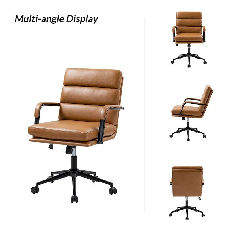 Joseph Contemporary Faux Leather Task Chair with Tilt Lock and Center Tilt by HULALA HOME