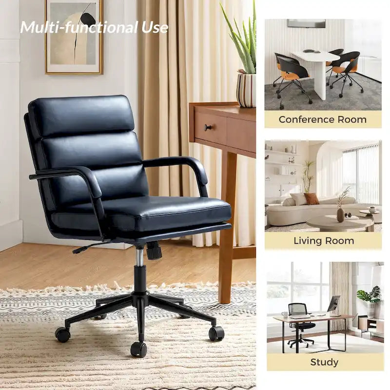 Joseph Contemporary Faux Leather Task Chair with Tilt Lock and Center Tilt by HULALA HOME