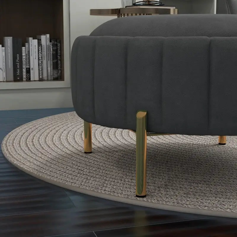 SEYNAR Modern Velvet Tufted Swivel Club Chair and Ottoman Set