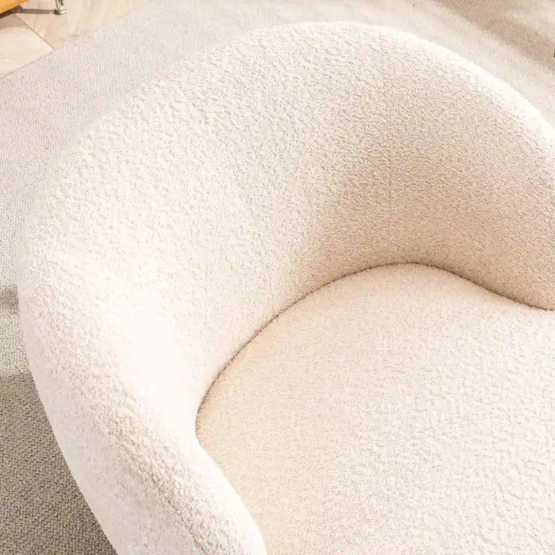 Modern Swivel Barrel Chair with 360 - Degree Rotation - Single Fabric Accent Chair