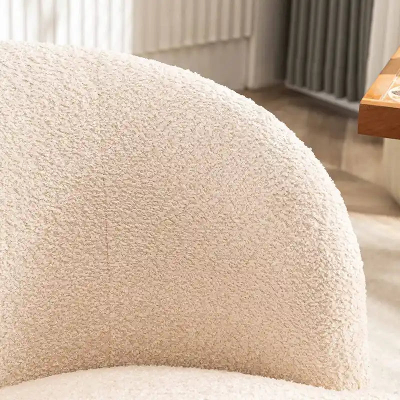 Modern Swivel Barrel Chair with 360 - Degree Rotation - Single Fabric Accent Chair