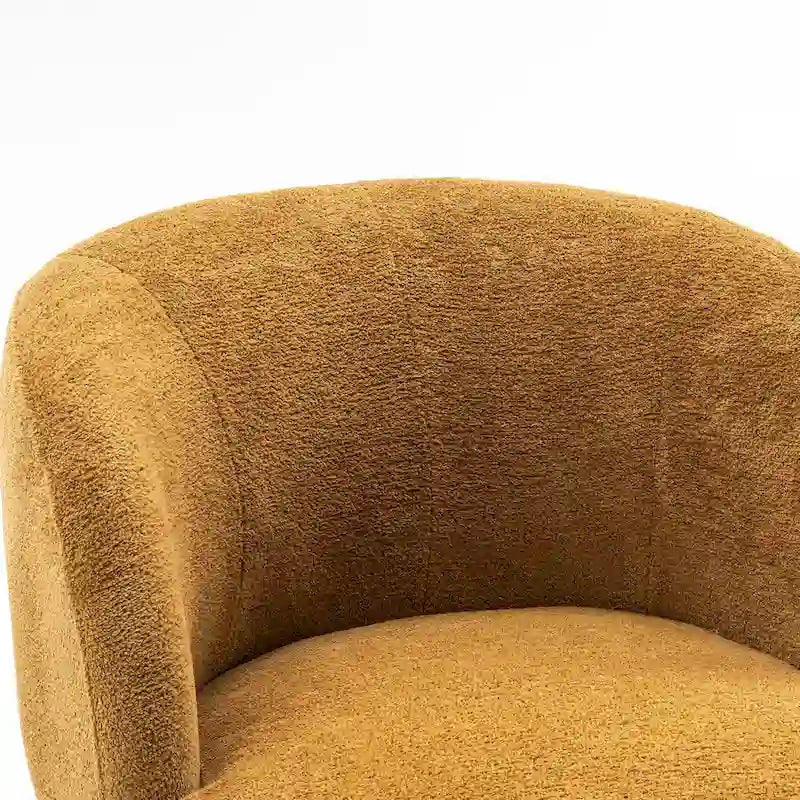 Modern Swivel Barrel Chair with 360 - Degree Rotation - Single Fabric Accent Chair