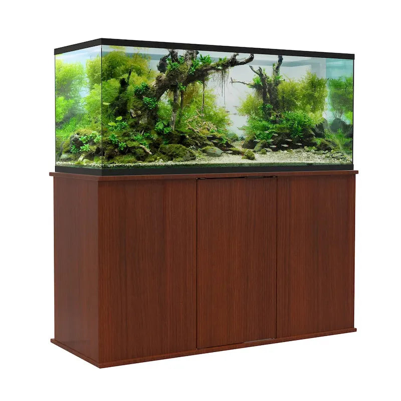 Serene Cherry Aquarium Stand for 75/90 Gallon Tanks with Enclosed Storage by Aquatic Fundamentals