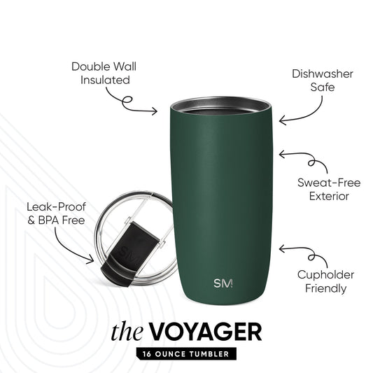 Voyager Tumbler with Clear Flip Lid & Straw