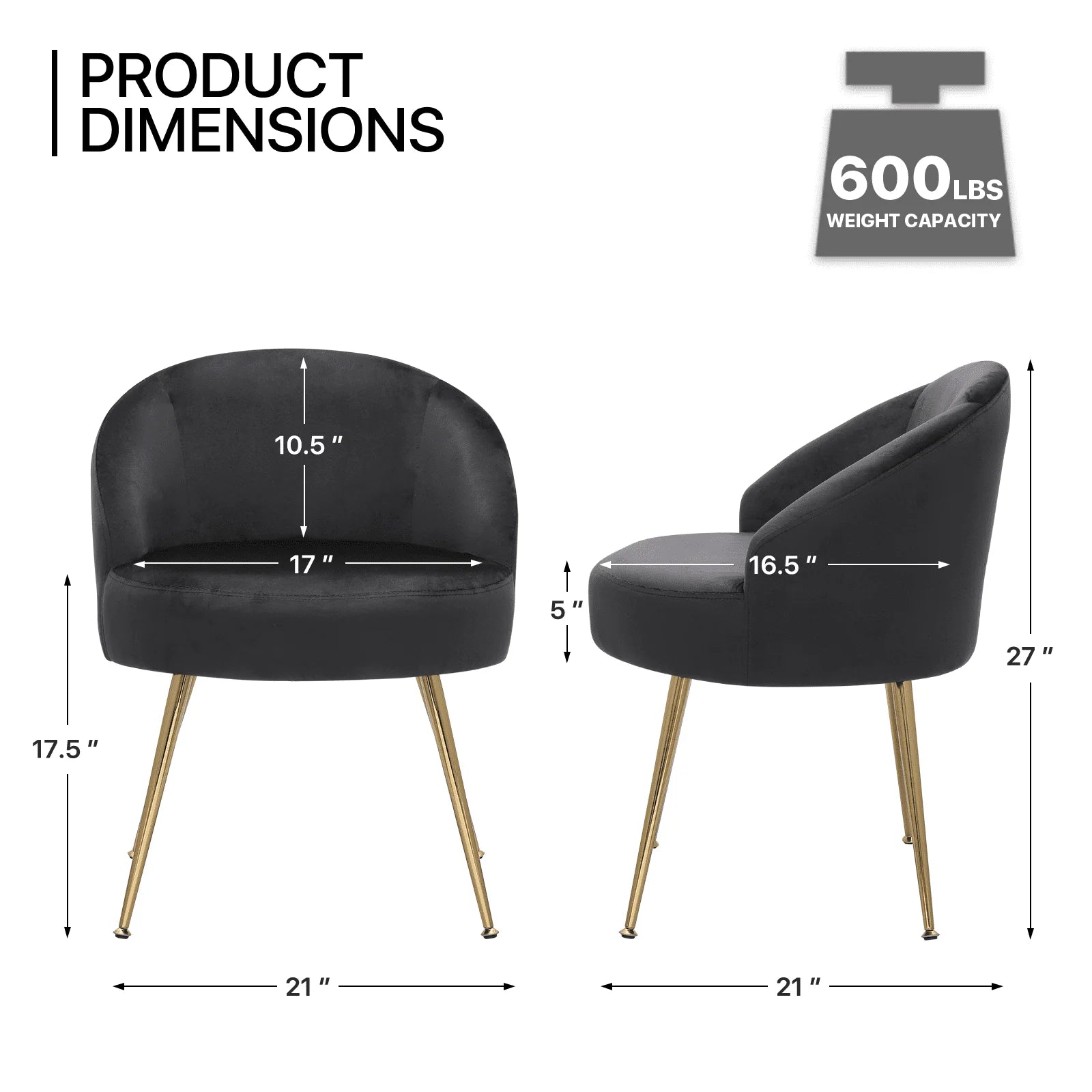 Monibloom Velvet Accent Chair, Modern Upholstered Single Sofa Side Chair, Comfy Barrel Club Living Room Armchair with Golden Metal Legs