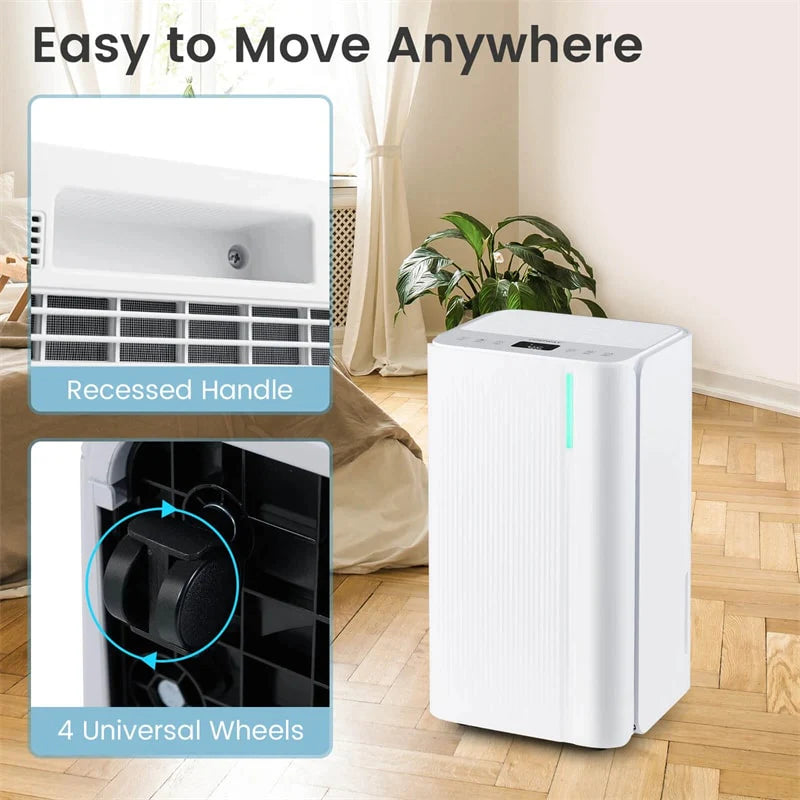 32 Pint Dehumidifier with 3.3FT Drain Hose, 24H Timer & 3 - Color Indicator, 2000 Sq.Ft Portable Dehumidifier for Basement, Bedroom, Bathroom