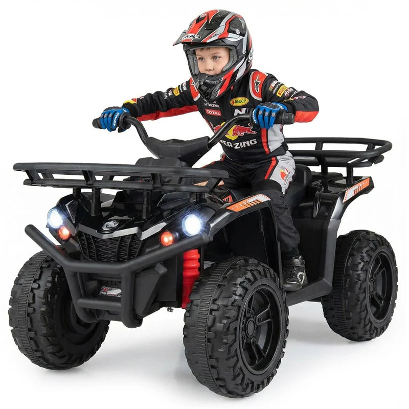 24V Kids ATV Ride On Quad, Electric 4 Wheeler Toy with 5Mph Max Speed, LED Headlights, Music, Front & Rear Storage for Boys Girls