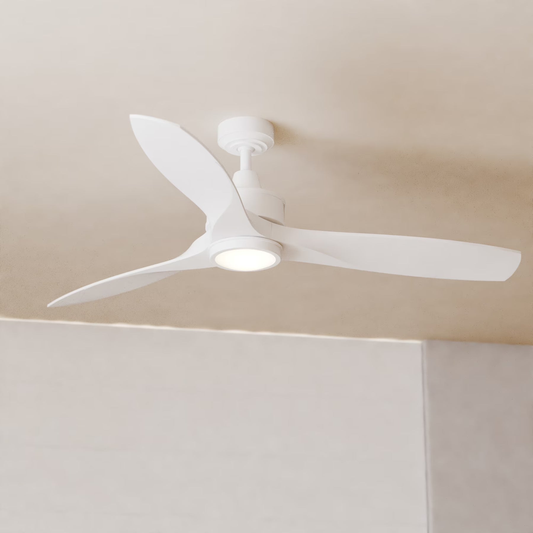 Vaxcel Curtiss Satin Brass Mid - Century Modern MCM Wood Propeller Ceiling Fan with LED Light Kit and Remote