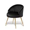 Monibloom Velvet Accent Chair, Modern Upholstered Single Sofa Side Chair, Comfy Barrel Club Living Room Armchair with Golden Metal Legs