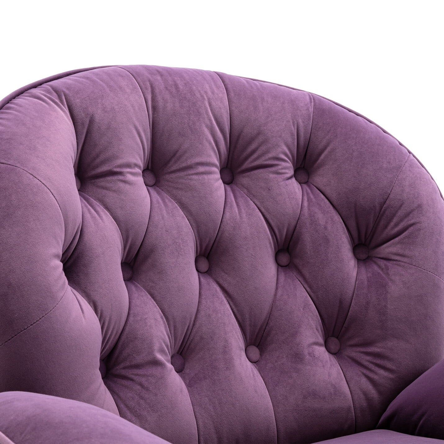 Velvet Swivel Accent Chair with Ottoman, Modern Chaise Lounge Chair with Metal Frame and Footstool, Comfy Armchair Reading Chair
