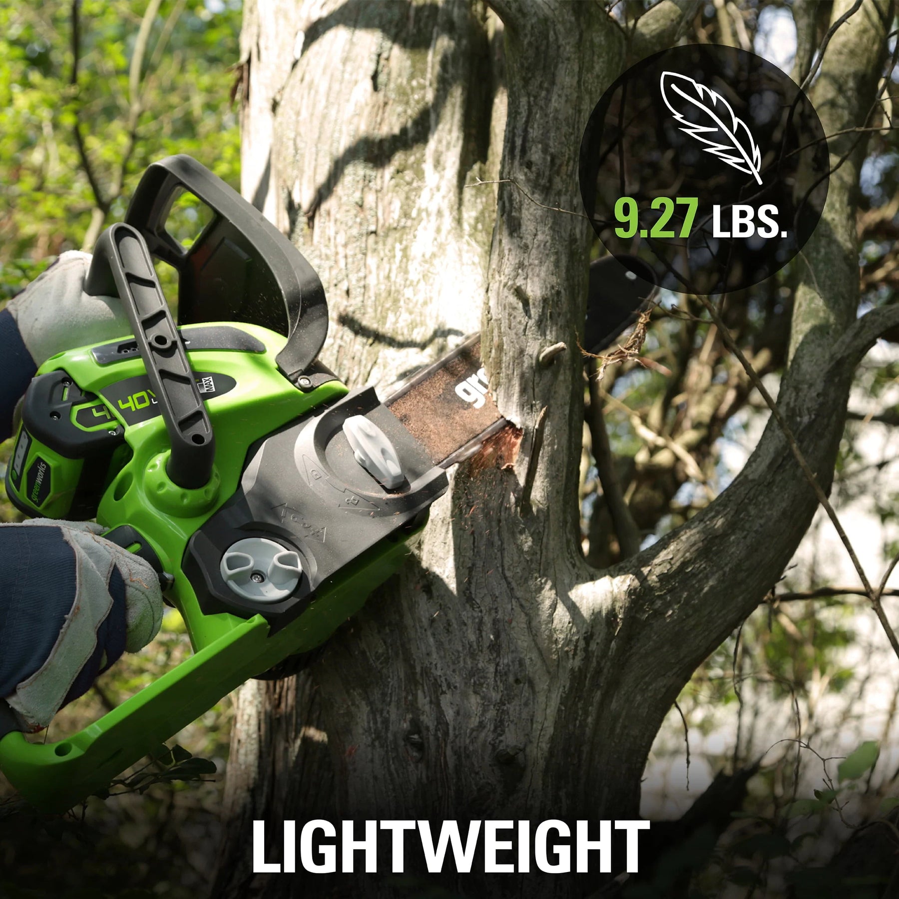 Greenworks 40V 12" Cordless Chainsaw with 2.0 Ah Battery & Charger, 20262