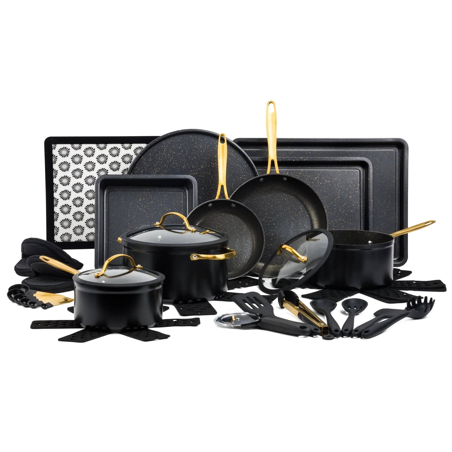 Thyme & Table 32-Piece Cookware & Bakeware Non - Stick Set, Black