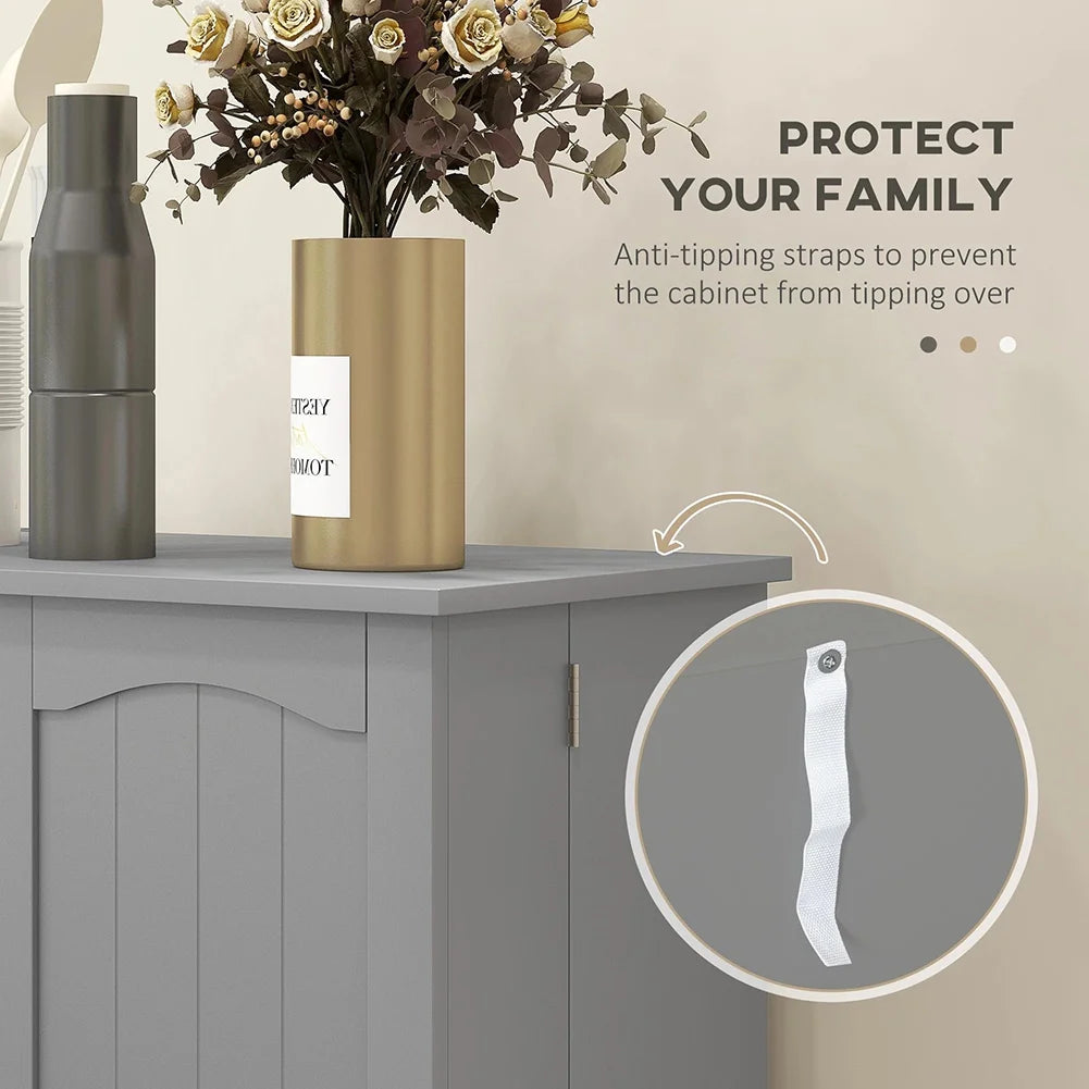 Spaco 17-Tier Kitchen Small Pantry Cabinet with 2 Doors and 6 Adjustable Shelves, Cabinet Pantry, Freestanding 5-Tier Shelving Pantries