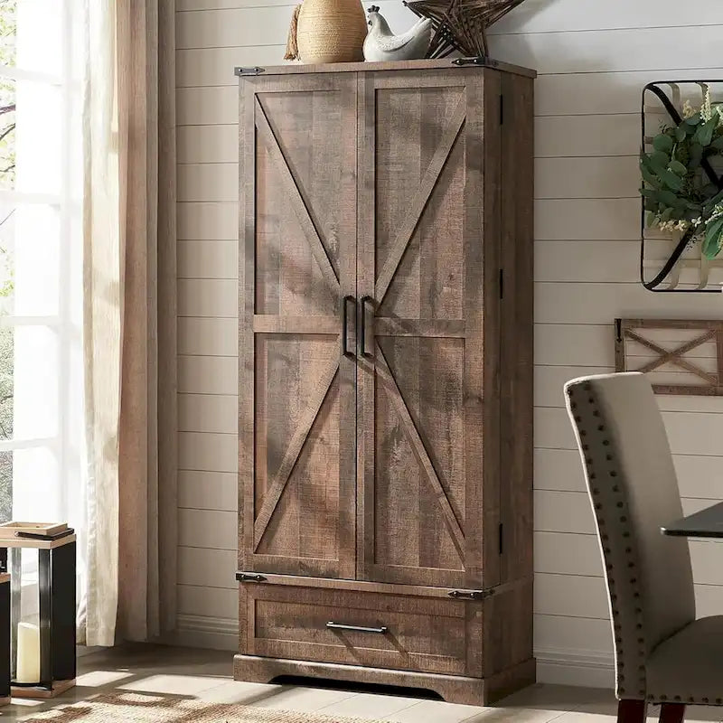 72 - Inch Tall Farmhouse Kitchen Pantry Cabinet - Stylish Storage Cupboard