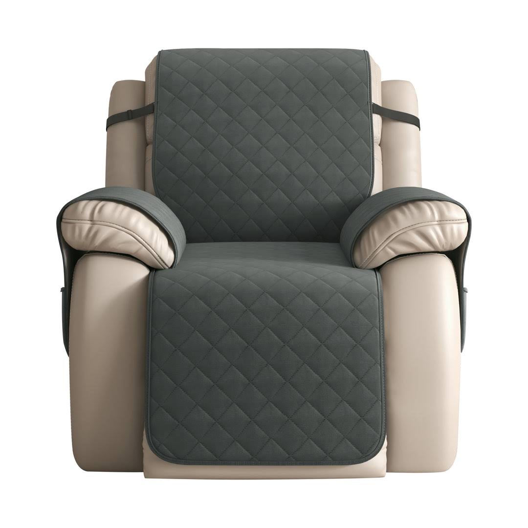 Subrtex Reversible Recliner Chair Cover Washable Furniture Protector(Large,Gray)