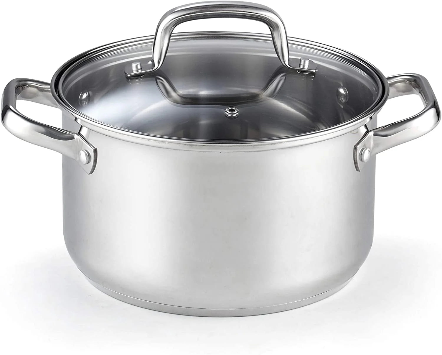 Cook N Home Pots and Pans Stainless Steel, 8-Piece Induction Pot Kitchen Cookware Set, Silver, Oven Safe