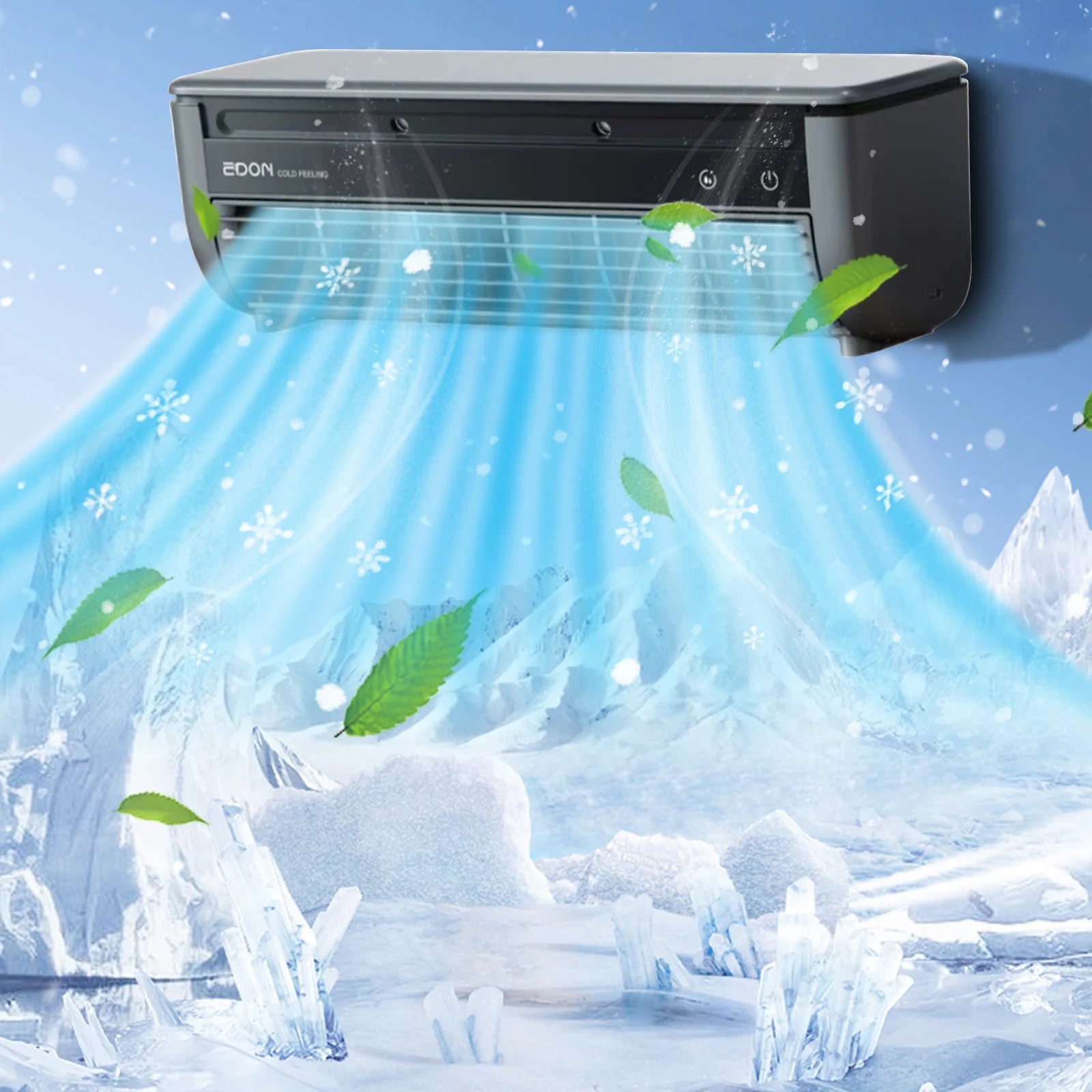 FYHALE 5, 000 BTU Wall Mounted Air Conditioner with Remote Control, Digital Display, Cool up to 150 Sq. Ft, Perfect