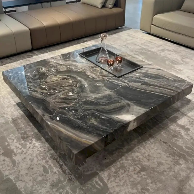 JASIWAY Elegant Sintered Stone Square Coffee Table