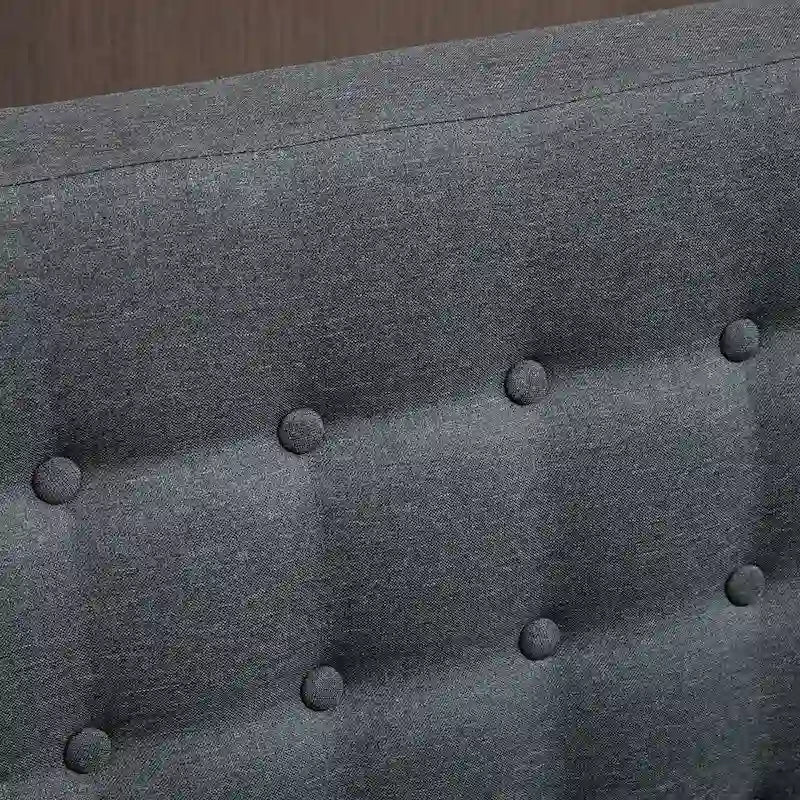 HOMCOM Armless Double Sofa Loveseat - Tufted Linen Upholstery Couch with Wooden Legs for Living Room - 28.75 x 43.25 x 36.5 inches