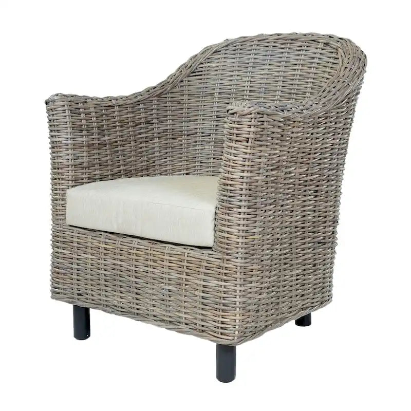 Furniture of America Lali Rustic Kubu Rattan Wicker Lounge Chair