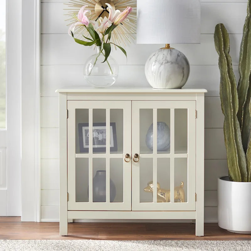 Portland 2 - Door Glass Cabinet by Simple Living
