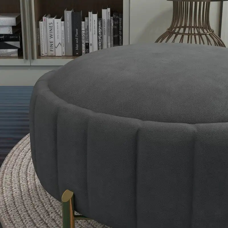 SEYNAR Modern Velvet Tufted Swivel Club Chair and Ottoman Set