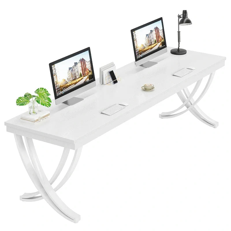 78.74 - Inch Extra Long Double Computer Desk with Stylish Metal Legs for Home Office