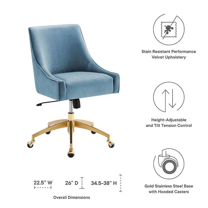 Discern Velvet Performance Office Chair