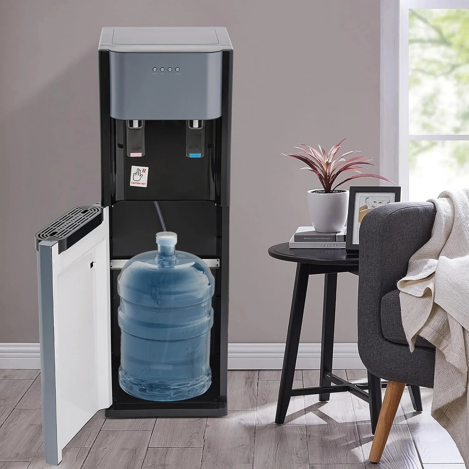 5.28 Gallon Bottom Loading Water Cooler Dispenser, 2 Temperatures Available with Hot, Cold, Practiacal Freestanding Water Dispenser