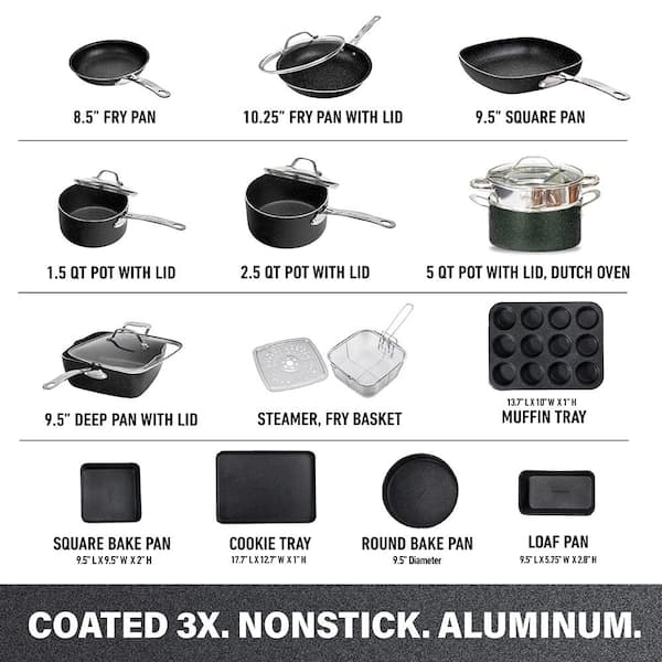 20-Piece Aluminum Ultra - Durable Non - Stick Diamond Infused Cookware and Bakeware Set