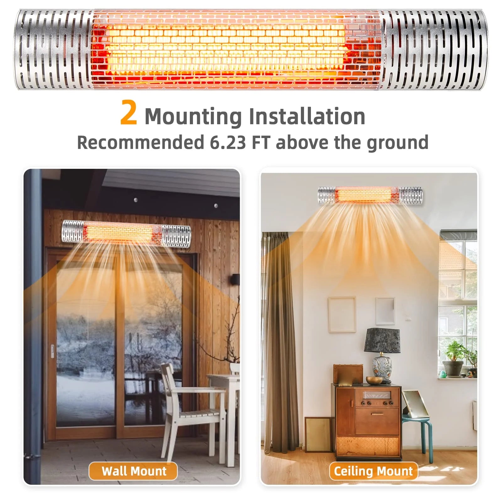 Tangkula 1500W Wall - Mounted Patio Heater, Kitchen Appliance