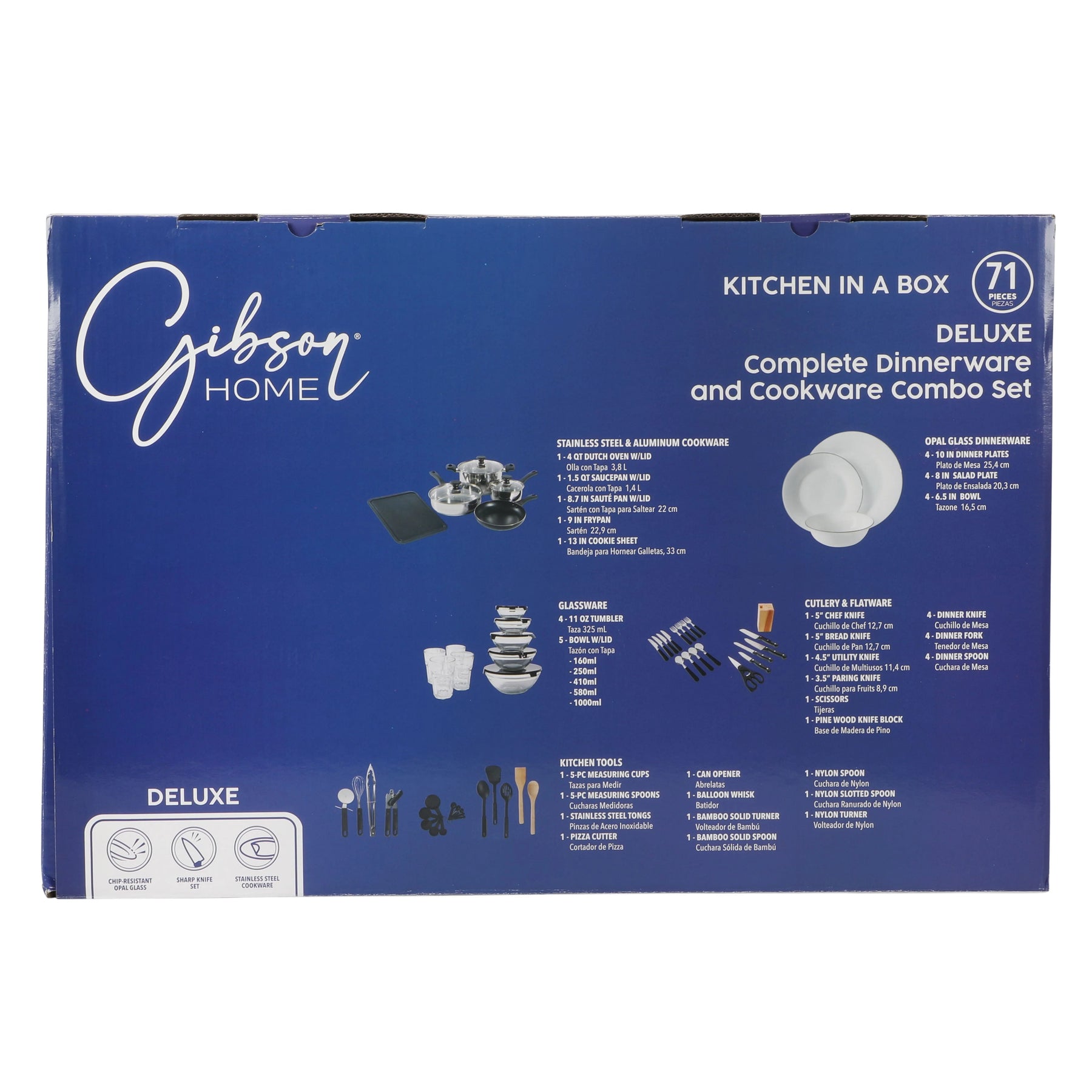 Gibson Home 71 Piece Stainless Steel Silver Cookware Combo Set